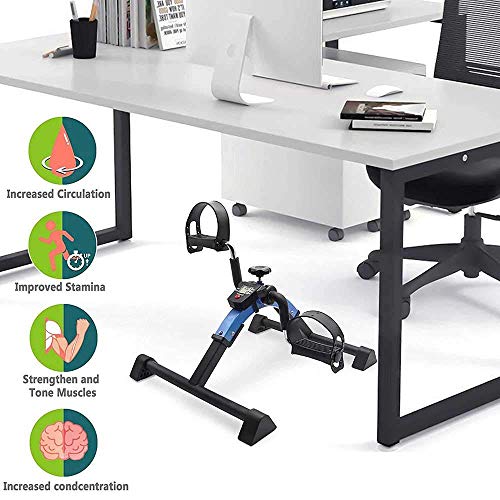 LUNEZY Middle-Aged And Elderly Trainer, Mini Exercise Bike Home Multi-Function Fitness Bike Removable Smart Count Table Knob Resistance Regulator