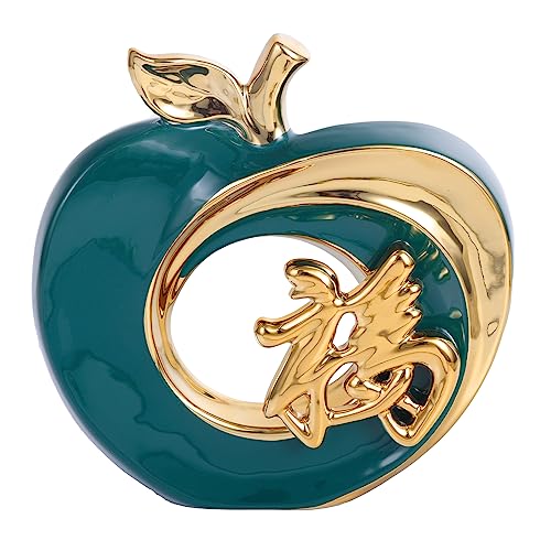 LINYTHER Creative Apple Modern Style Home Furnishings, Chinese Kanji Ceramic Apple Statue, Decorations for Living Room, Bedroom, Wine Cabinet - G