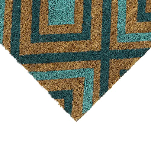 JVL Eco-Friendly Latex Backed Coir Door Mat, Rhombus,Natural,40 x 70 cm Approx.