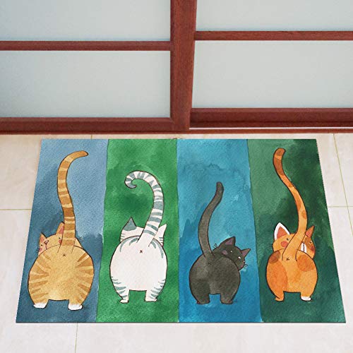 Mokernali Welcome Mats for Front Door, Funny Cat Doormat Mat with Non-Slip Backing Indoor Outdoor for Bathroom, Bedroom, Kitchen(40 * 60cm)