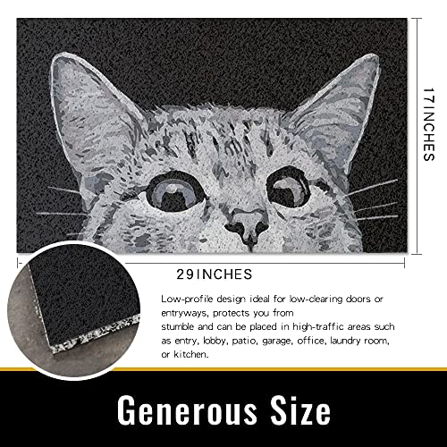 MR FANTASY Cat Door Mat Outdoor Entrance, Durable Welcome Mat, Mud Absorbent Doormat, Indoor Outdoor, Low-Profile Floor Mats, Front Door Mat for