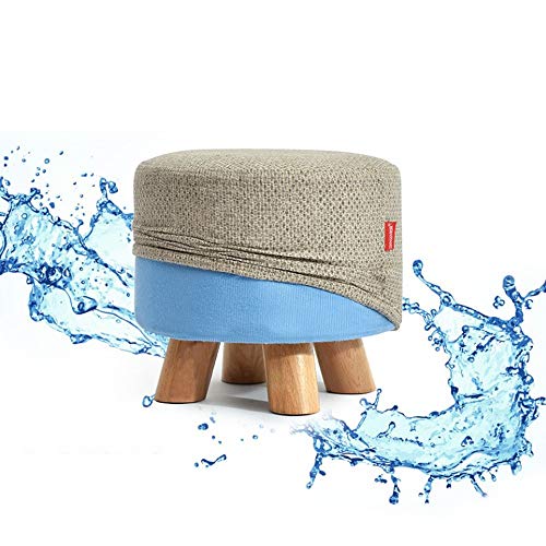 LHTCZZB Movable Removable and Washable Non-slip Load-bearing Stool Beech Wood + Cotton and Linen Low Stool Suitable for Adult Household Living Ro