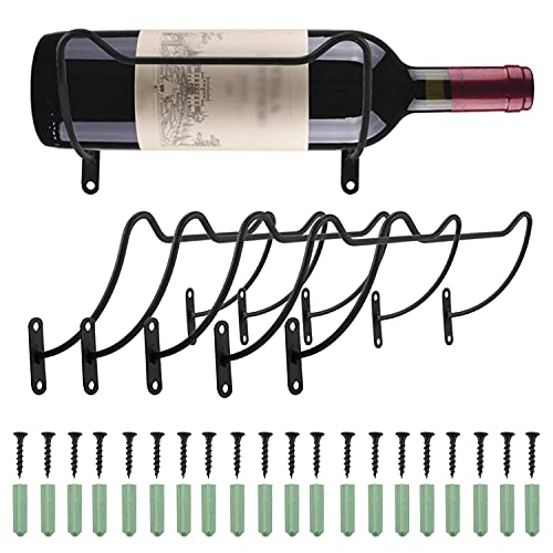 Homtone Wall Mounted Wine Racks 10 Pack Iron Wine Bottle Display Holder Rack Hanging Wine Organizer Rack with Screws for Beverages/Liquor Bottles