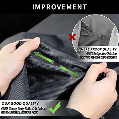 PATIO PLUS Rectangular Garden Furniture Set Covers with Air Vent, 600D Oxford Fabric Heavy Duty Patio Set Table Cover for Outdoor Garden Chair an