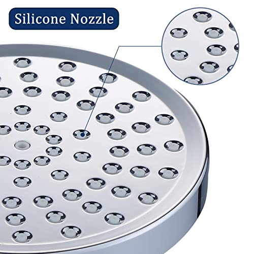 Rainfall Shower Head,High Pressure Rain Shower Heads,6-inch Luxury Modern Chrome Fixed Shower Head,Adjustable with Rain Overhead Shower Head