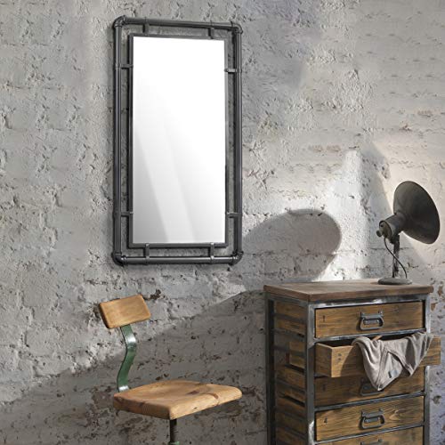 Stonebriar Wall Mirror, Metal, Black, 29.1" x 16.7"