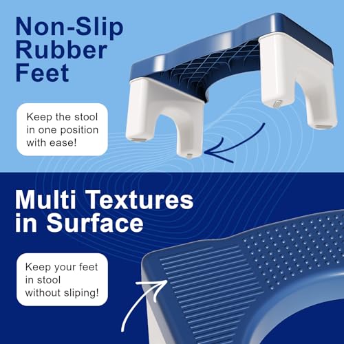 Toilet Stool Poop Stool Adult, Sturdy Plastic Toilet Step Stool for Adults, Portable Toilet Poop Foot Stool for Bathroom, Potty Stool Squat for K