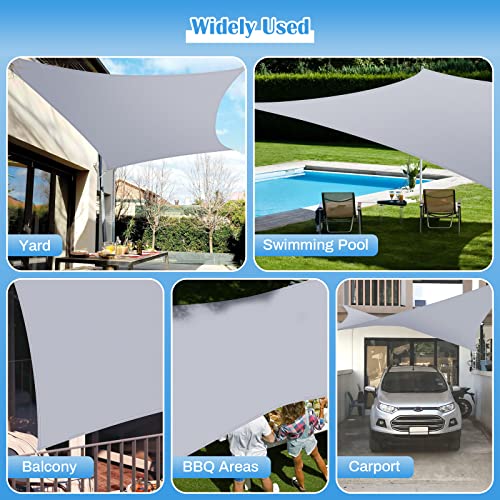 Minterest Sun Shade Sail Waterproof 2m x 3m, Sail Canopy Pergola Canopy Covers with 4 Ropes, 95% UV Block, Rectangle Sunshade Awning for Outdoor