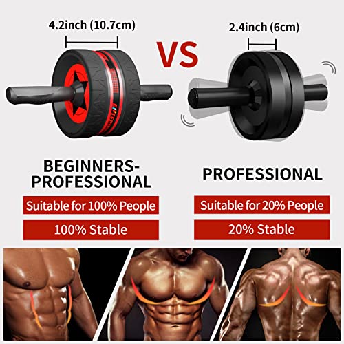 EnterSports Ab Rollers Wheel Kit, Exercise Wheel Core Strength Training Abdominal Roller Set with Push Up Bars, Resistance Bands, Knee Mat Home G