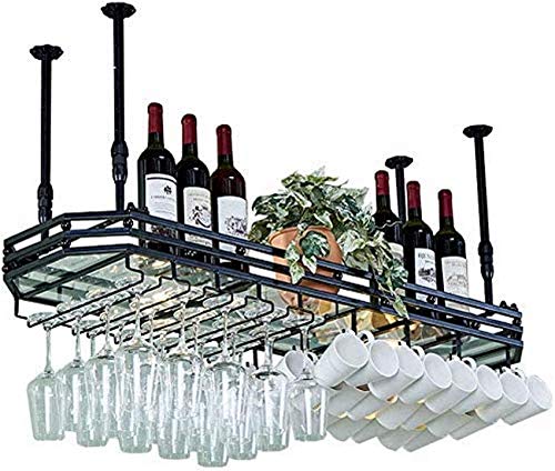 MiroDo Wall Wine Rack Hanging Wine Glass Rack Bar Creative Wine Rack Upside Down Goblet Rack Ceiling Decoration Shelf for Bars, Restaurants, Kitc