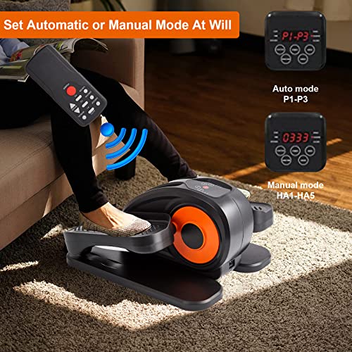 Goyappin Under Desk Elliptical Machine, Fully Assembled Ellipse Leg Exerciser Machine, Mini Elliptical Machines Auto & Manual Mode, Arm & Leg Exe
