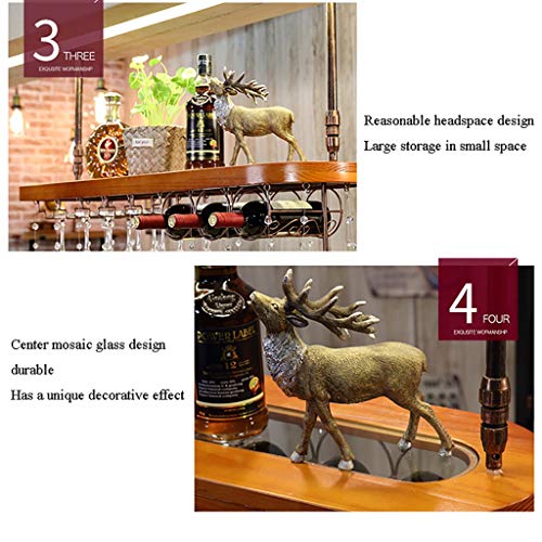 EYLINK European Solid Wood Wine Rack Wine Glass Holder Hanging Home Bar Counter Wine Cabinet Upside Down Goblet Holder Home Decoration