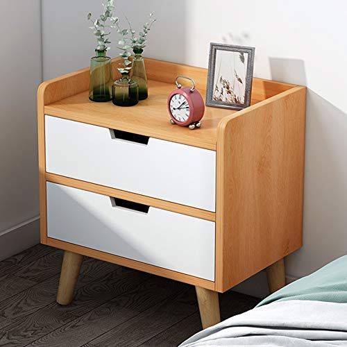 JYDQM Living Room Solid Wood Leg Mini Bedside Table, Eight-shaped Leg Bedroom Outside Bedside Table
