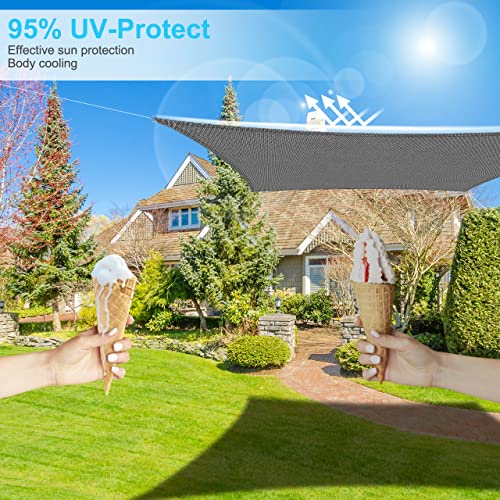RATEL Sun Shade Sail, 4m x 3m Waterproof Canopy Outdoor Rectangle, 98% UV Block Patio Sun Sail With Four Rope, Awnings For Garden/Yard/Pool/Terra