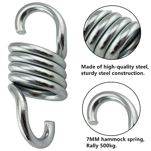LONGAIXIN Hammock Spring Suspension Hooks Spring Garden Swing Basket Spring Hook Hanger Extension Spring for Garden Swing Hammock Hanging Chair P