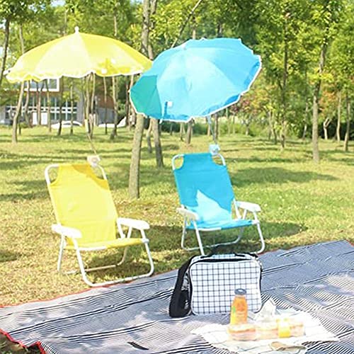 Syfinee Kids Beach Folding Chairs with Parasol,Outdoor Beach Recliner Garden Sunloungers Multifunctional Portable Deck Chairs for Children
