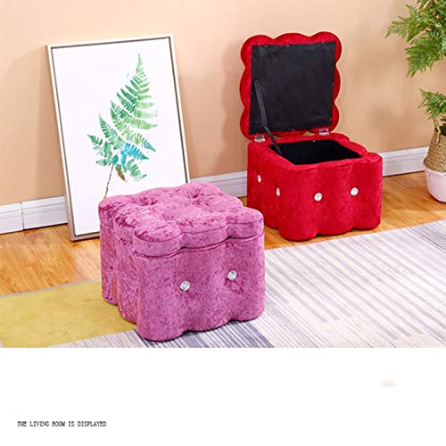 LUKEO Solid Wood Shoes Bench Home Wear Shoes Bench Fabric Storage Sofa Short Seat Pier Fitting Room Small Stool (Color : Argento)