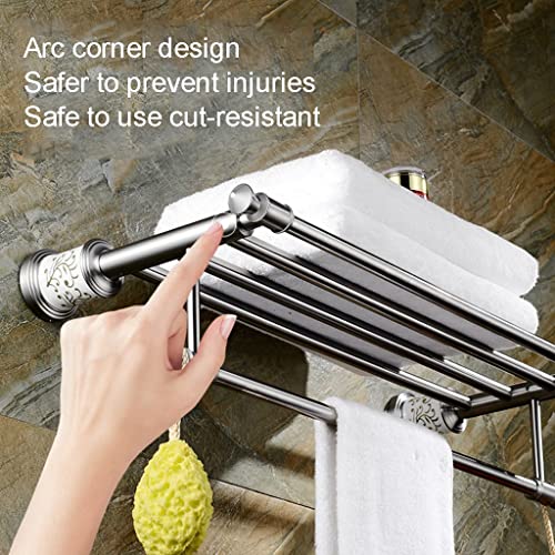 HIGOH Towel Racks,Bathroom Towel Rack Wall Mounted Towel Holder,Stainless Steel Towel Rack,304 Bathroom Rack with Single Towel Bar,Wall Mounted B