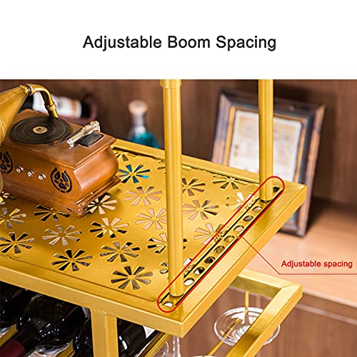 KEppd Wine Rack Wall Mounted - Ceiling Hanging Wine Glass Rack European Style Wine Bottle Holder Decoration Stemware Goblet Shelf for Bars, Adjus