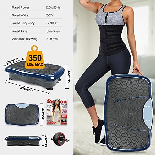 Vibration Plate Exercise Machine Whole Body Workout Vibration Platform w/ Bluetooth Speaker Remote Control Vibration Machine 5 Programs 180 Level