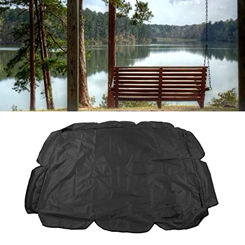 Outdoor Swing Canopy Replacement, 210D Silver Coated Oxford Fabric Swing Chair Canopy<br />Suitable for Outdoor Garden Patio. (Black)
