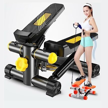 Portable Stepper, Household Installation-Free Full-Body Workout Mini Silent, with Resistance Bands for Home Workout, Steppers for Exercise, Up Do