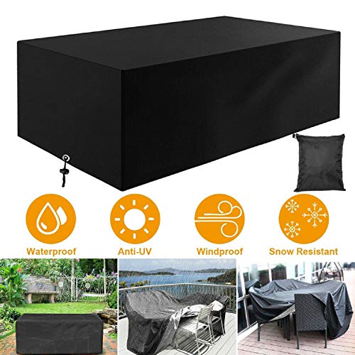 AISENPARTS 210D Heavy Duty Oxford Outdoor Patio Garden Furniture Covers Waterproof Windproof and Anti-UV Garden Protectors Rectangular 123x123x74