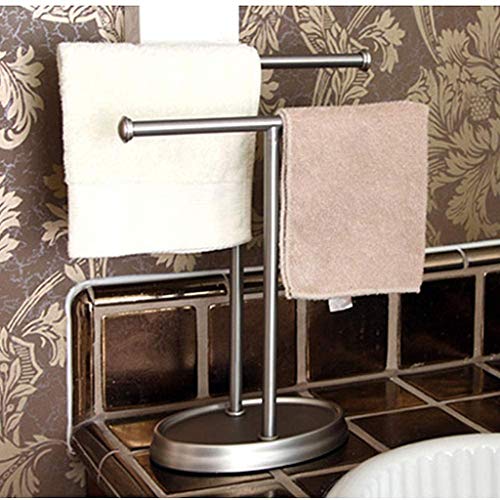 N/A Silver Hand Towel Holder, Free Standing Towel Rack, Stainless Steel Necklace Holder Jewelry Organizer Bracelet Display Stand