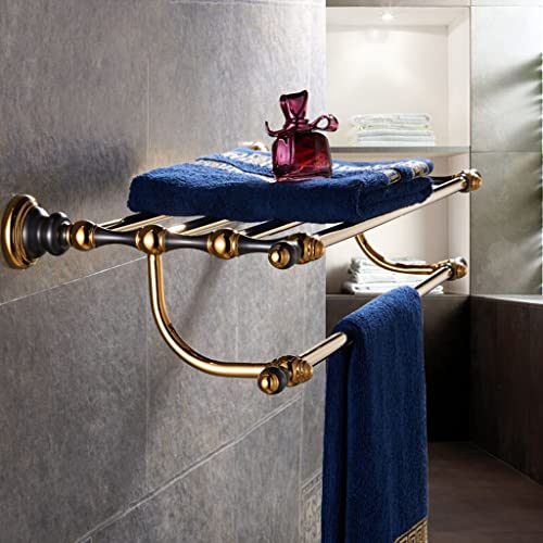HIGOH Towel Racks, Bathroom Towel Rack Wall Mounted Towel Holder,European-Style All-Copper Bathroom Hardwares,American-Style and Antique Bath Tow