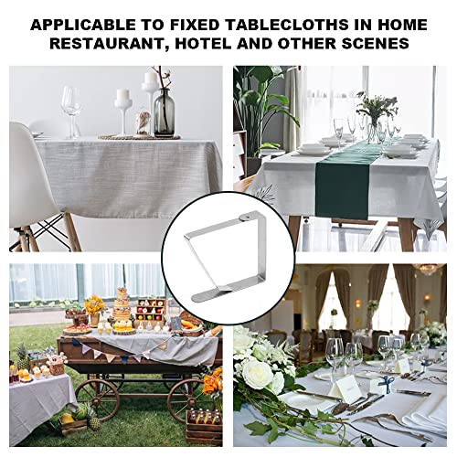 Geoyien Outdoor Tablecloth Clamps, Tablecloth Clips, 12 Pieces Tablecloth Clips for Tables, Adjusting Firmly Fixed, Easy Clean, Stainless Steel,
