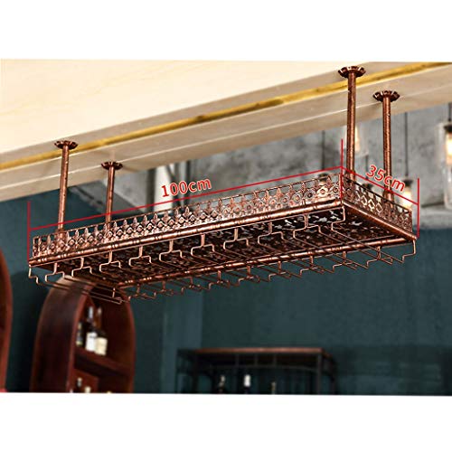 PIBM Wrought Iron Double Wine Rack Upside down Fashion Creative Wine Glass Rack Hanging Wine Cabinet Wine Rack Wall Hanging Red Fashion Creative