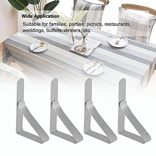 HERCHR Tablecloth Clip, 4 Pieces Table Cloth Clips Large Table Tablecloth Clamps Stainless Steel Table Cover Clamps Adjustable Table Cloth Holder