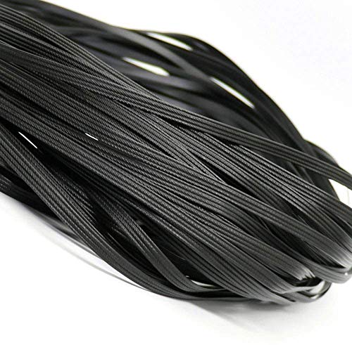 Mhome Plastic Woven Rattan Repair Material for Outdoor Garden Patio Furniture, Durable Wicker Bench Chair Table Repair Kits (Black)