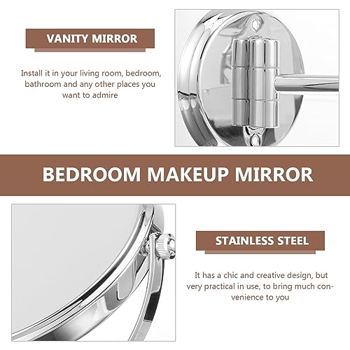 Healvian Bathroom Makeup Mirror 3X Magnifying Wall Mounted Double-Sided Folding Mirror Wall Mounted Makeup Vanity Mirror Rotation Magnifying Bath
