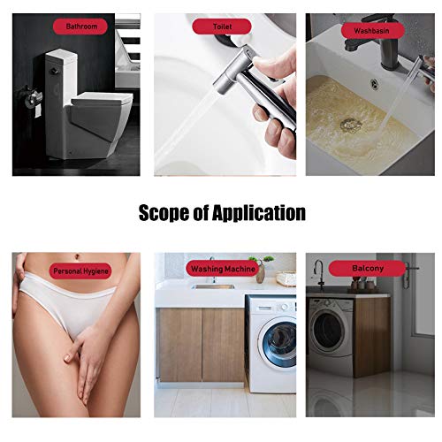 Handheld Bidet Sprayer Head Stainless Steel Bathroom Bidet Spray Toilet Faucet Sprayer for Shower Bathroom Douche Shattaf Hygiene Toilet Cloth Di