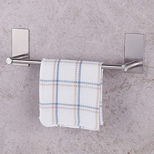 Self Adhesive Towel Rail Stainless Steel Kitchen Towel Holder 30 cm / 11.8 Inches Wall Mounted Clothes Rail Towel Holder Stick on Tiles Kitchen T