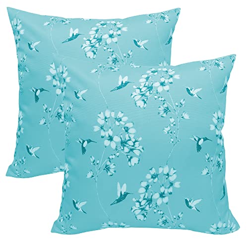 Olivia Rocco Pack of 2 Waterproof Cushion Cover Outdoor Garden Breathable Decorative Cushions Covers for Patio Bench Sofa Furniture Indoor Living