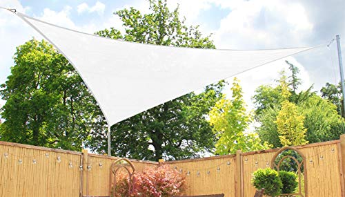 Kookaburra 2m Triangle 320gsm Knitted Sun Sail Shade Canopy 93.3% Commercial Grade UV Block (Polar white)