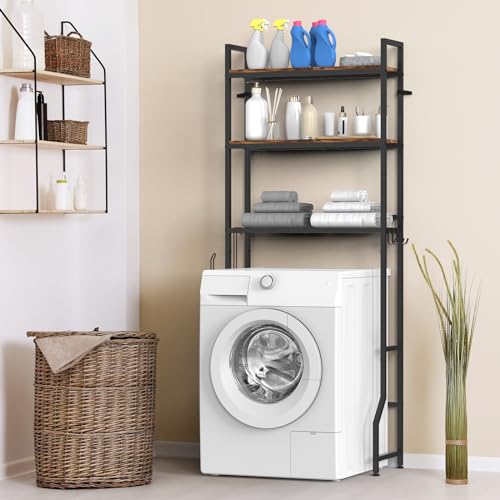 Over the Toilet Rack for Bathroom, 3-Tier Over Toilet Organizer Rack Multifunctional Over The Toilet Storage Rack Freestanding Bathroom Space Sav