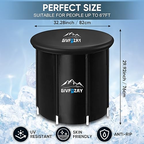 Ice Bath Tub for Athletes, Foldable Polar Pod, Inflatable Arctic Pod Ice Bath, Multi Level Portable Ice Bath Dipping Pool, Ice Bath Tub for Adult