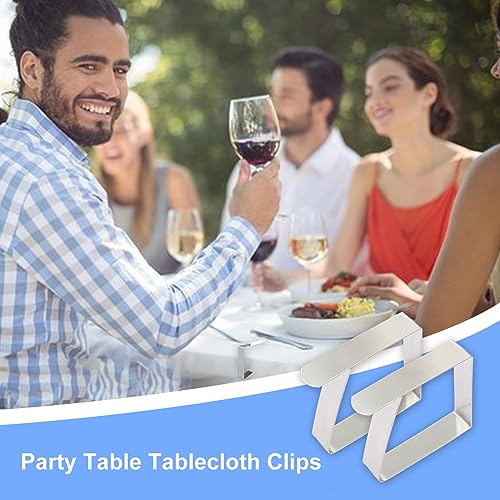 Outdoor Tablecloth Clips, Stainless Steel Tablecloth Clips for Outdoor and Indoor Tables, for Thick and Thin Tables, Tablecloth Clips for Parties