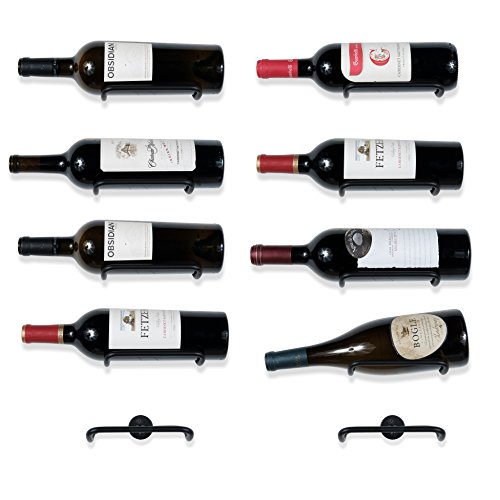 Rustic State Wall Mount Custom Hook Design Iron Wine Bottle Holder Rack Shelf Display for All Adult Beverages Liquor - Home, Kitchen, Dining Room