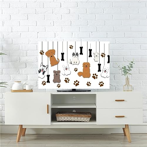 Qvo 32-80 Inches Universal TV Cover, Painting Pattern Television Cover Cloth Art Wall-Mounted Dustproof TV Screen Protector, Indoor Bedroom Livin