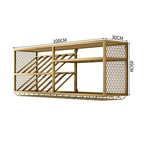 KEppd Wine Rack Wall Mounted - Grape Cups Storage Organizer, Metal Wall Mounted Wine Holder, Wine Glasses Drying Holder Rack, Without Installatio