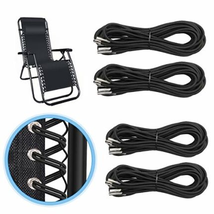 Universal Zero Gravity Chair Repair Cord Kit, 4 Pack Replacement Elastic Cords Repair Tool Kit for Repairing Zero Gravity Chair, Recliners