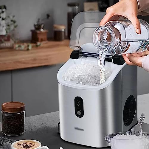 Shykey countertop ice machine Portable Countertop Ice Maker -33 lbs Daily Output, Self-Cleaning with Ice Scoop for Kitchen, Office, Bar, Party ic