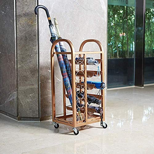 MiroDo Umbrella Stands Umbrella Stand Metal Removable Pulley Drip Tray Hotel Company Home Large Capacity Storage Rack Walking Stick Storage Bin S