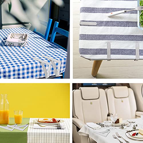 HERCHR Tablecloth Clip, 4 Pieces Table Cloth Clips Large Table Tablecloth Clamps Stainless Steel Table Cover Clamps Adjustable Table Cloth Holder