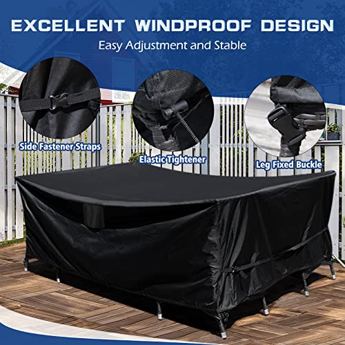 Garden Furniture Cover, 600D Heavy Duty Oxford Fabric Patio Furniture Covers Waterproof, Windproof, Tear Resistant, Anti-UV Outdoor Garden Table