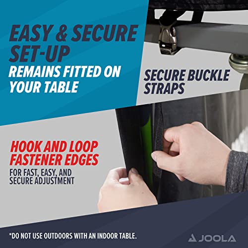 Joola Outdoor Ping Pong Table Cover Fits Both Folding Tables & Flat Tables -Heavy Duty Waterproof Cover with PVC Coating- Dual Function, Fits 9x5